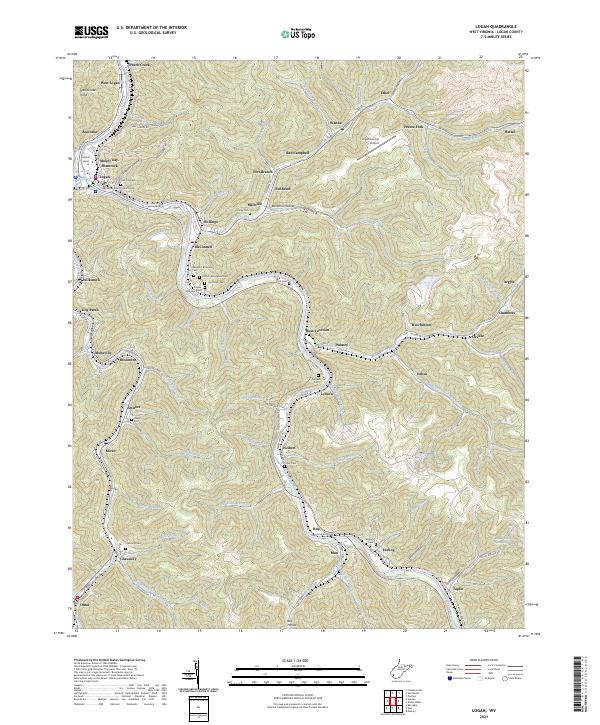 Logan, WV — USGS 7.5-minute topo (2023)