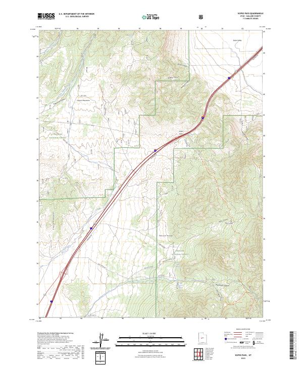 Scipio Pass, UT — USGS 7.5-minute topo (2023)