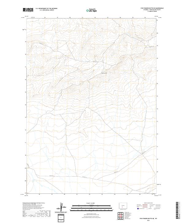 Five Fingers Butte NE, WY — USGS 7.5-minute topo (2021)