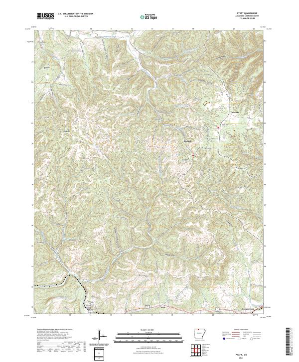 Pyatt, AR — USGS 7.5-minute topo (2024)