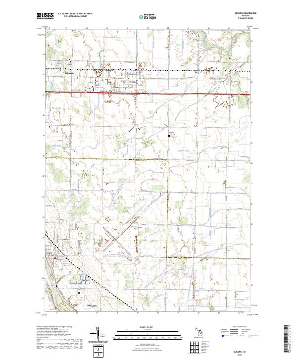Auburn, MI — USGS 7.5-minute topo (2023)