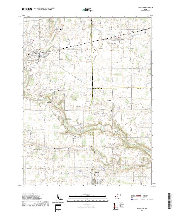 Versailles, OH — USGS 7.5-minute topo (2023)