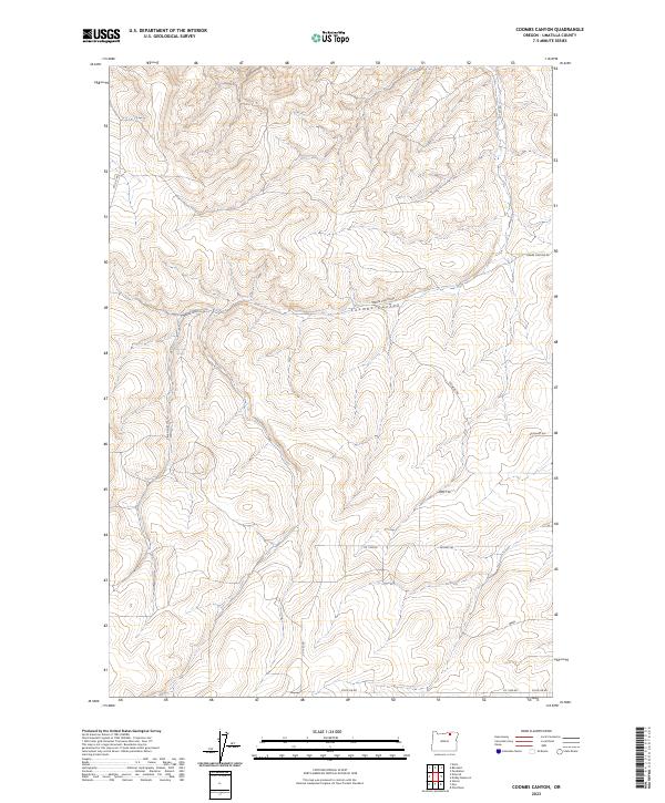 Coombs Canyon, OR — USGS 7.5-minute topo (2023)