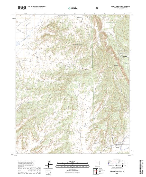 Burned Timber Canyon, NM — USGS 7.5-minute topo (2023)