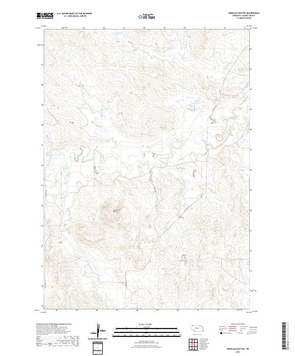 Isinglass Buttes, NE — USGS 7.5-minute topo (2021)