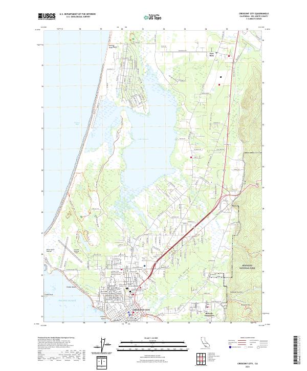 Crescent City, CA — USGS 7.5-minute topo (2021)