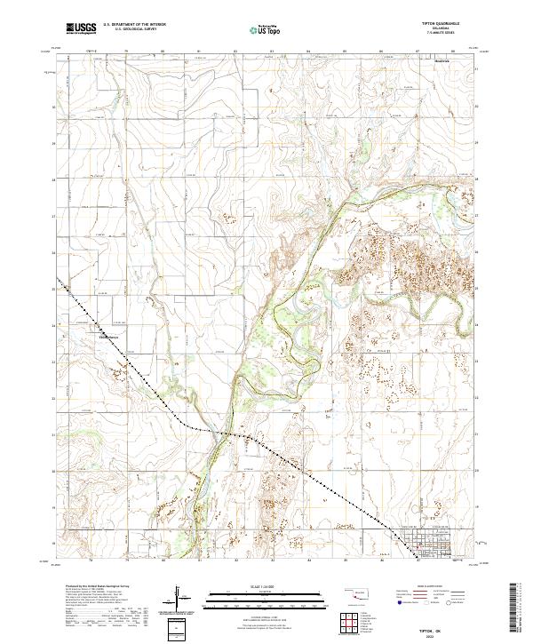 Tipton, OK — USGS 7.5-minute topo (2022)