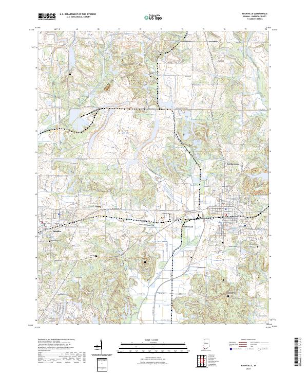 Boonville, IN — USGS 7.5-minute topo (2023)