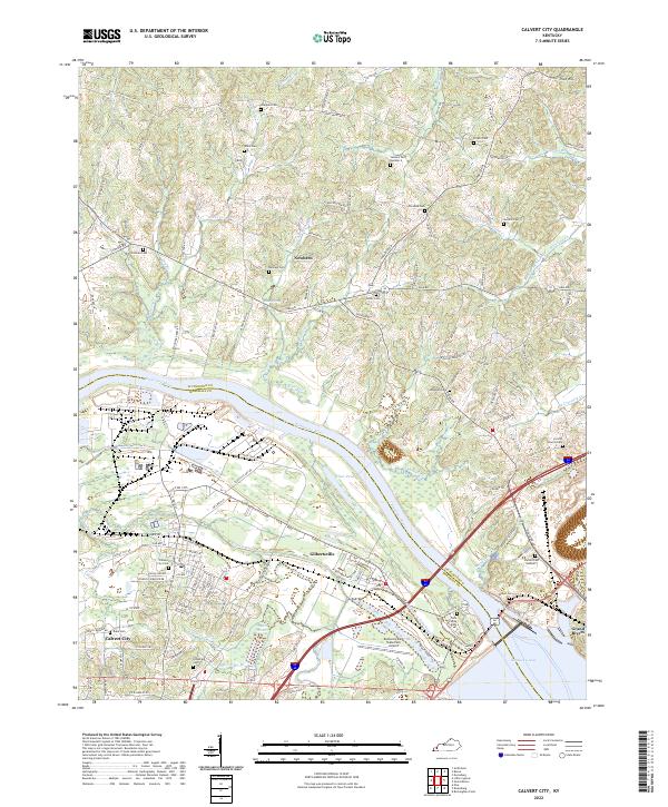 Calvert City, KY — USGS 7.5-minute topo (2022)