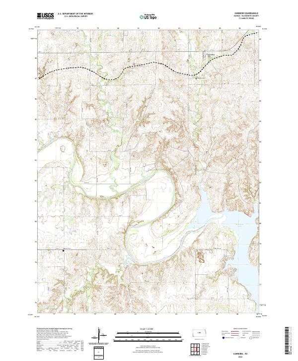 Carneiro, KS — USGS 7.5-minute topo (2022)