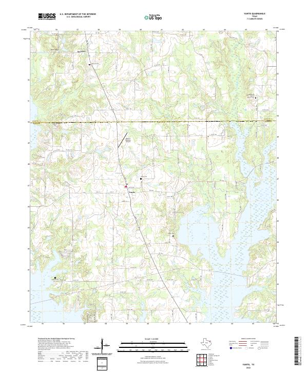 Yantis, TX — USGS 7.5-minute topo (2022)