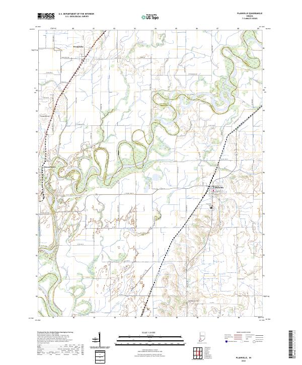 Plainville, IN — USGS 7.5-minute topo (2022)