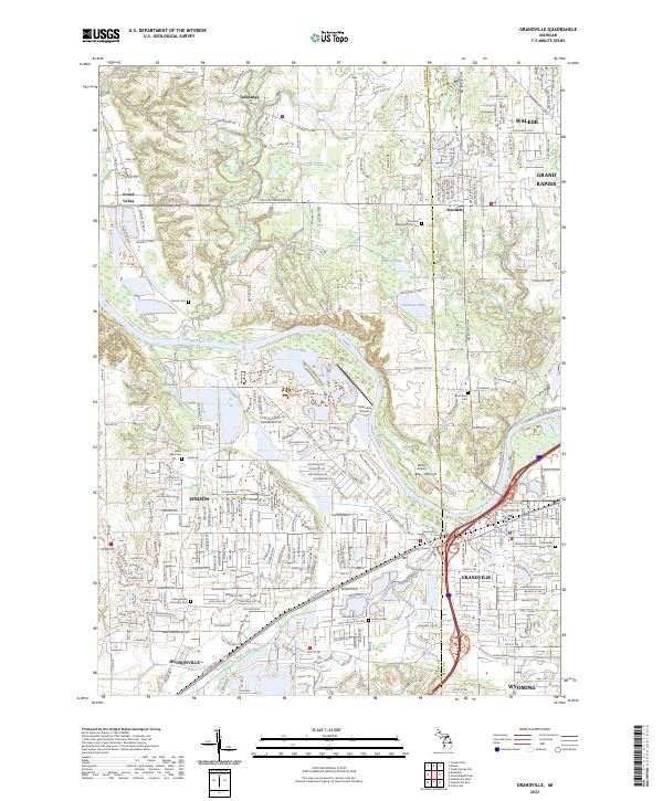 Grandville, MI — USGS 7.5-minute topo (2023)