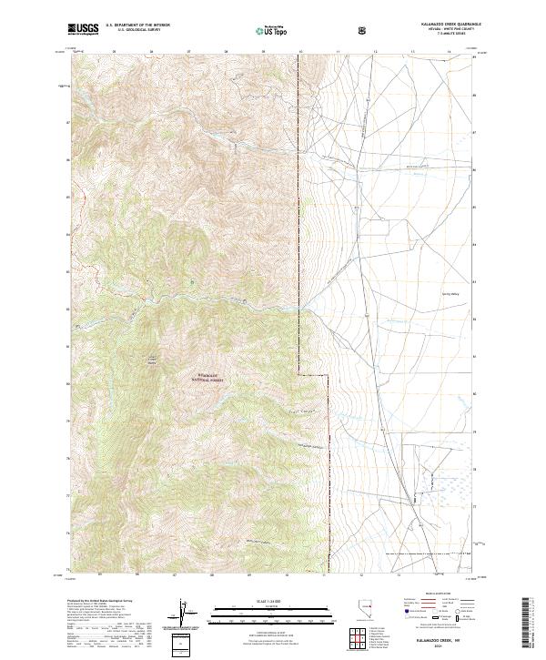 Kalamazoo Creek, NV — USGS 7.5-minute topo (2021)