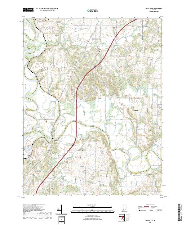 Sandy Hook, IN — USGS 7.5-minute topo (2022)