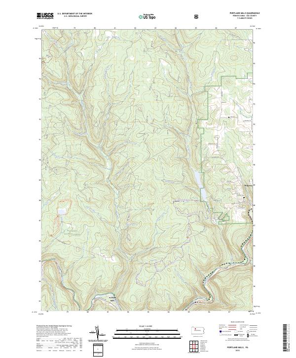 Portland Mills, PA — USGS 7.5-minute topo (2023)
