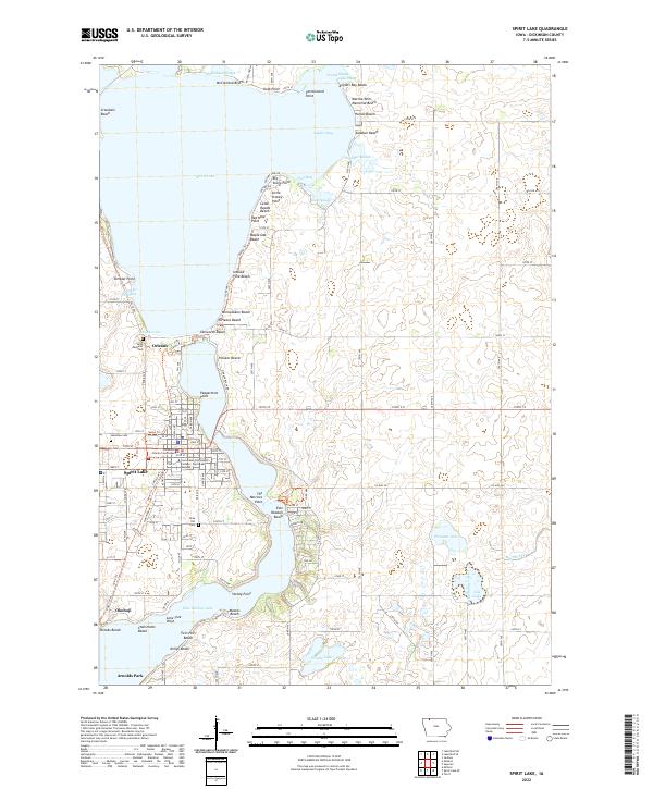 Spirit Lake, IA — USGS 7.5-minute topo (2022)