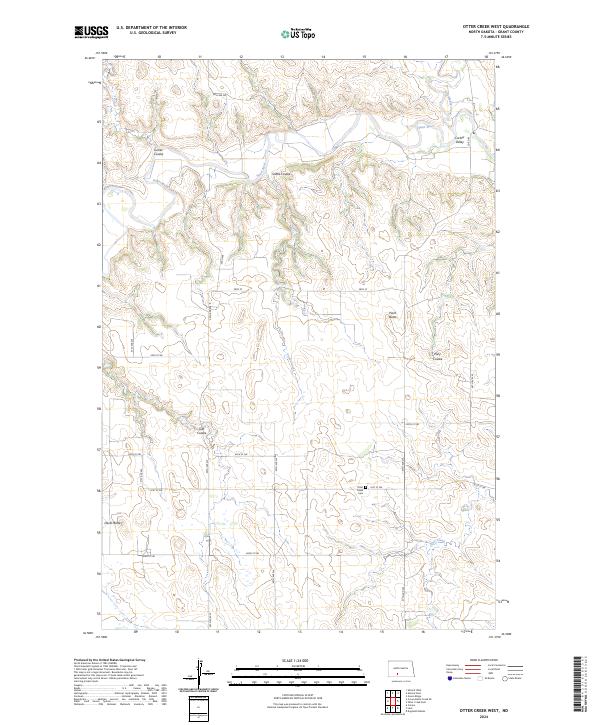 Otter Creek West, ND — USGS 7.5-minute topo (2024)