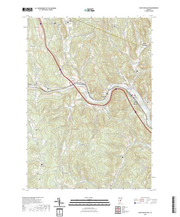 South Royalton, VT — USGS 7.5-minute topo (2024)