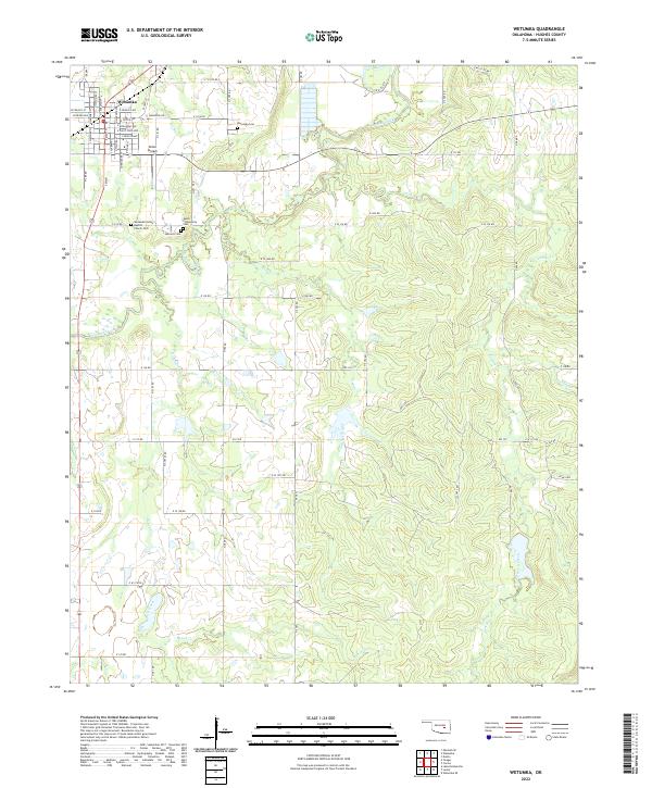 Wetumka, OK — USGS 7.5-minute topo (2022)