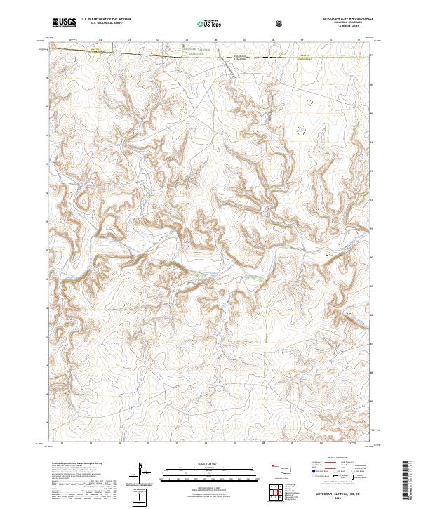 Autograph Cliff NW, OK-CO — USGS 7.5-minute topo (2023)