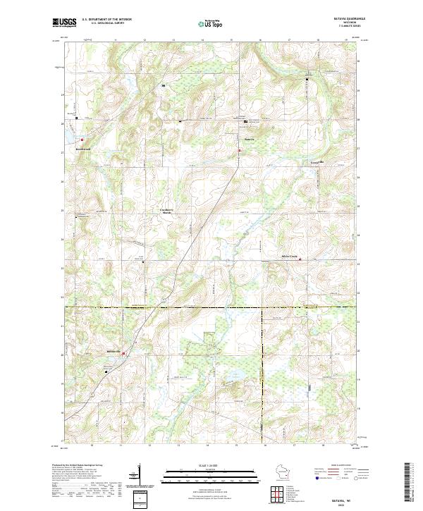 Batavia, WI — USGS 7.5-minute topo (2022)