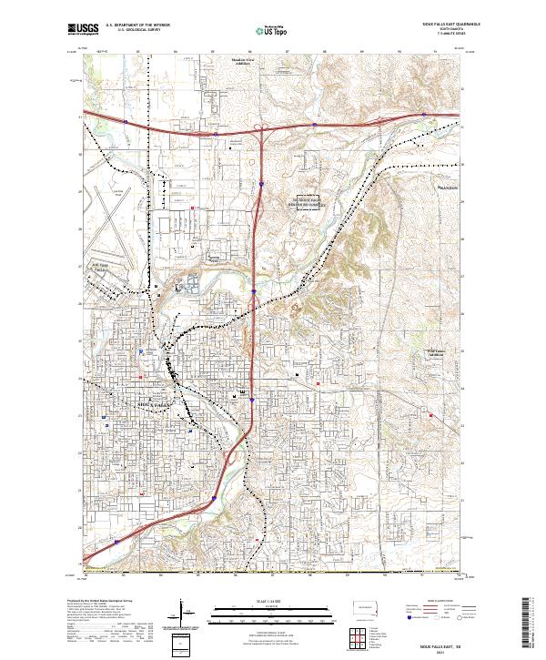 Sioux Falls East, SD — USGS 7.5-minute topo (2021)
