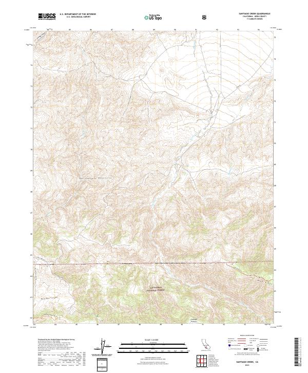 Santiago Creek, CA — USGS 7.5-minute topo (2021)