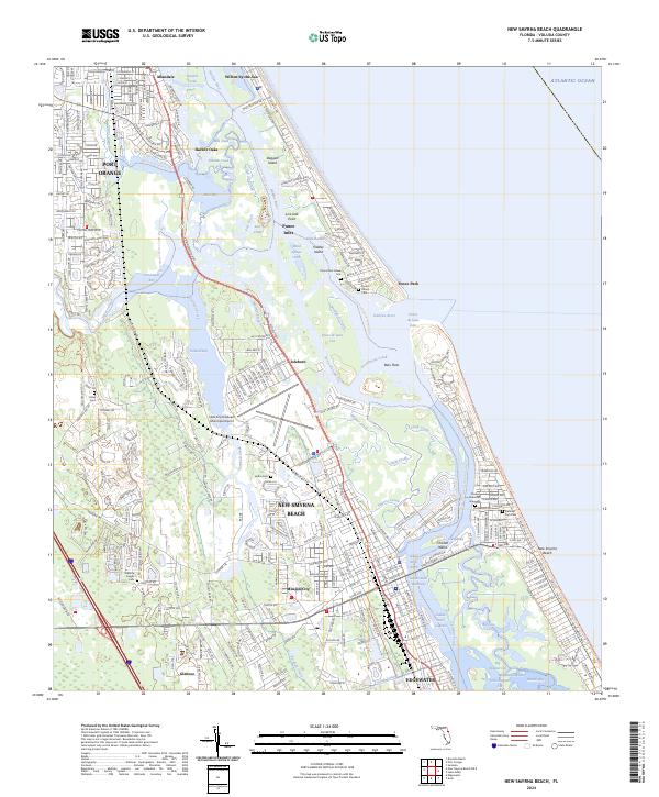 New Smyrna Beach, FL — USGS 7.5-minute topo (2024)