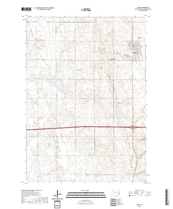 Salem, SD — USGS 7.5-minute topo (2021)