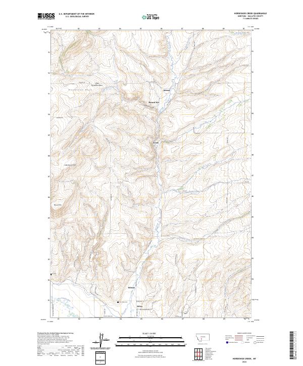 Horseshoe Creek, MT — USGS 7.5-minute topo (2024)