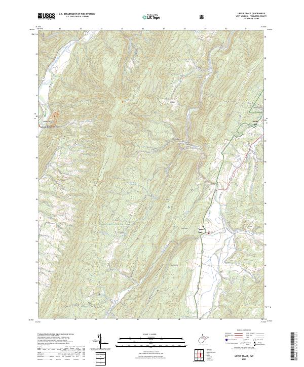 Upper Tract, WV — USGS 7.5-minute topo (2023)
