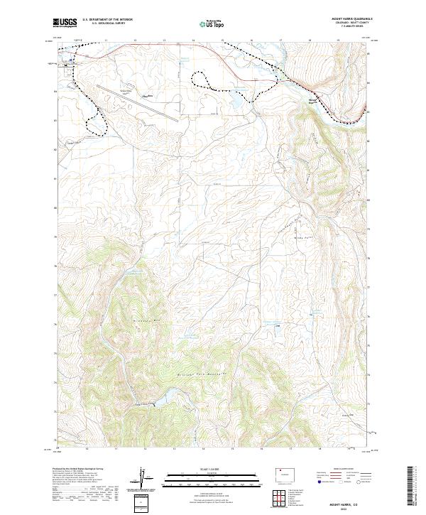 Mount Harris, CO — USGS 7.5-minute topo (2022)