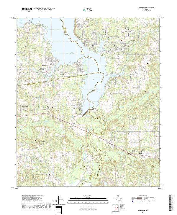 Berryville, TX — USGS 7.5-minute topo (2022)