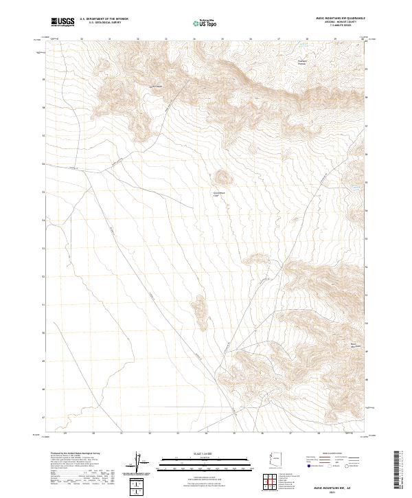 Music Mountains NW, AZ — USGS 7.5-minute topo (2021)
