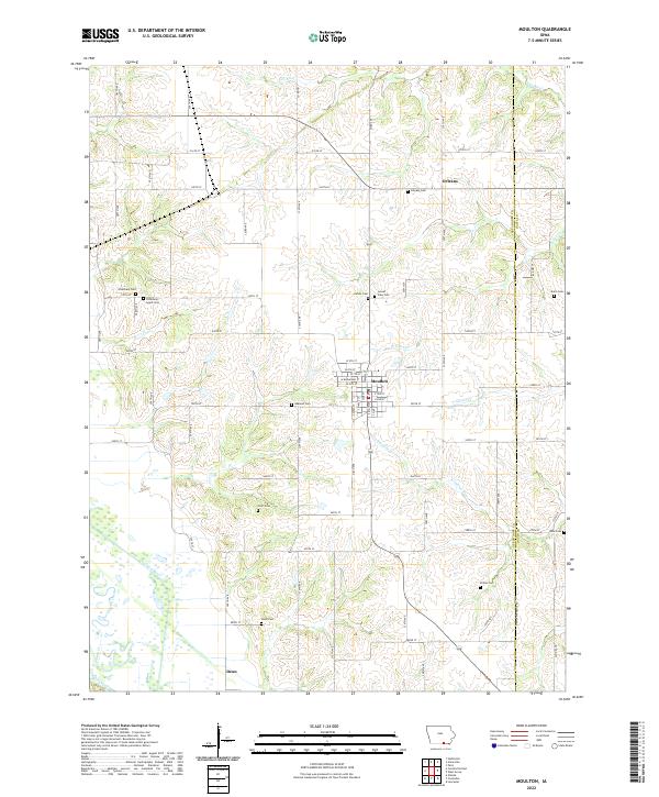Moulton, IA — USGS 7.5-minute topo (2022)