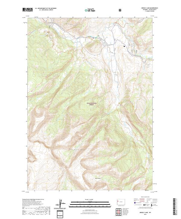 Grizzly Lake, WY — USGS 7.5-minute topo (2021)