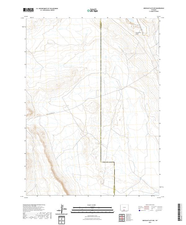 Mexican Flats NW, WY — USGS 7.5-minute topo (2021)