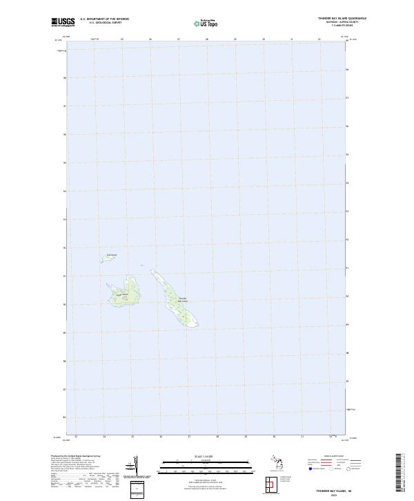 Thunder Bay Island, MI — USGS 7.5-minute topo (2023)