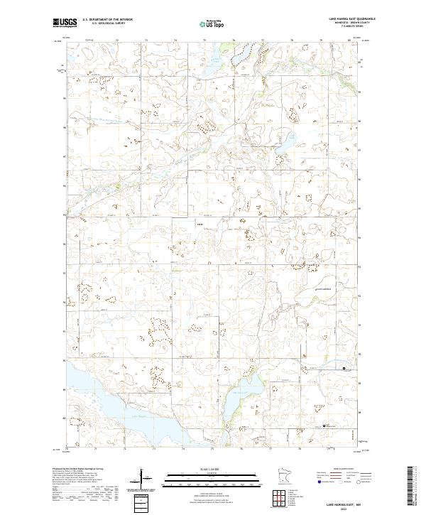 Lake Hanska East, MN — USGS 7.5-minute topo (2022)