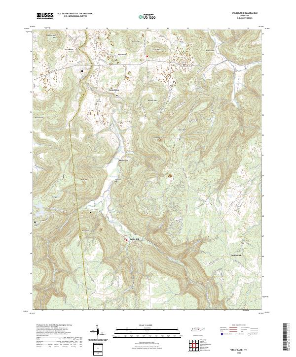 Welchland, TN — USGS 7.5-minute topo (2022)