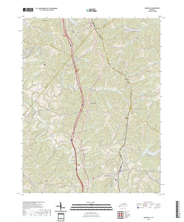 Sadieville, KY — USGS 7.5-minute topo (2022)