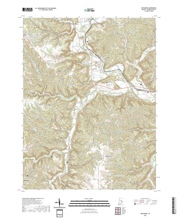 Metamora, IN — USGS 7.5-minute topo (2022)