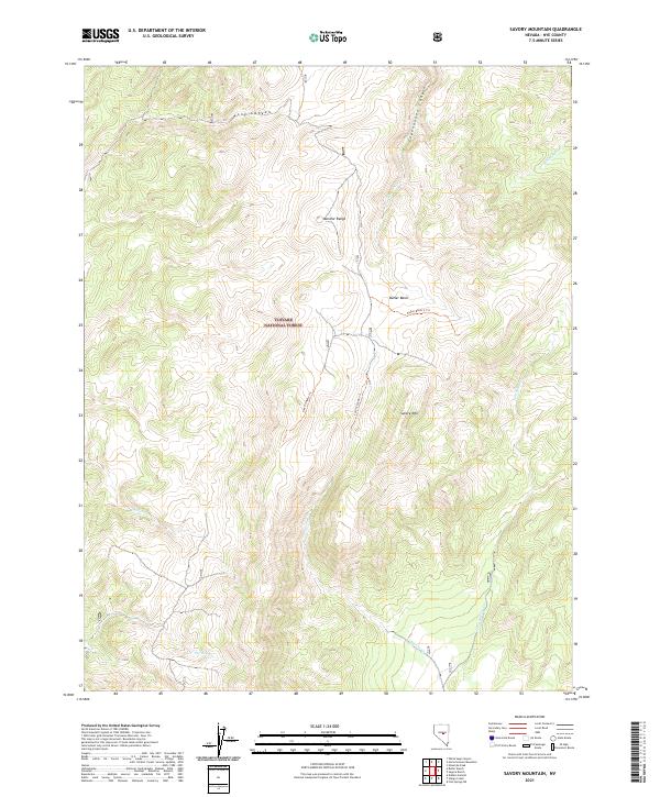 Savory Mountain, NV — USGS 7.5-minute topo (2021)