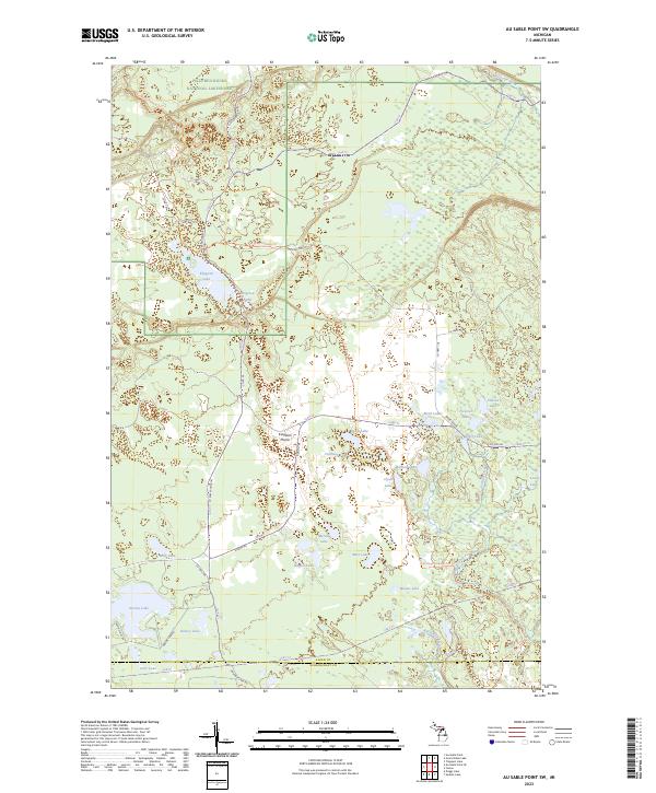Au Sable Point SW, MI — USGS 7.5-minute topo (2023)