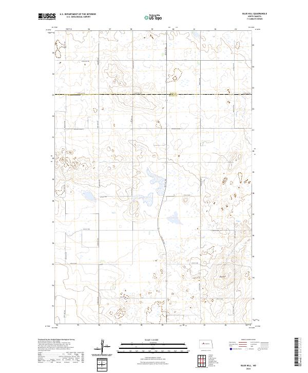 Blue Hill, ND — USGS 7.5-minute topo (2024)