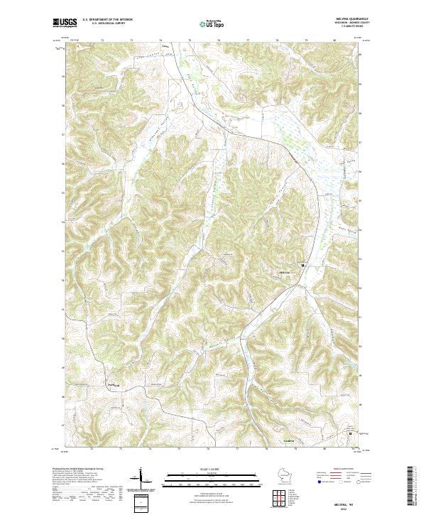 Melvina, WI — USGS 7.5-minute topo (2022)