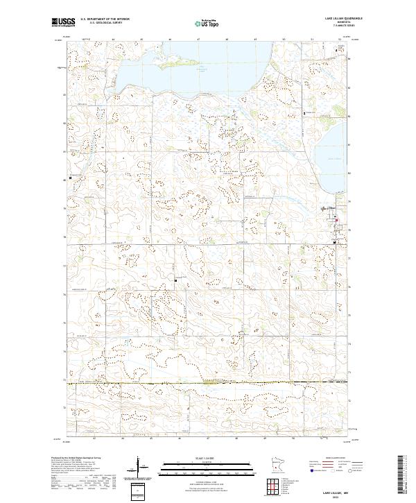 Lake Lillian, MN — USGS 7.5-minute topo (2022)