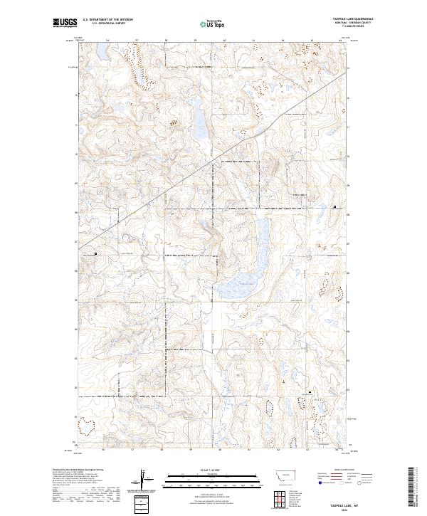 Tadpole Lake, MT — USGS 7.5-minute topo (2024)