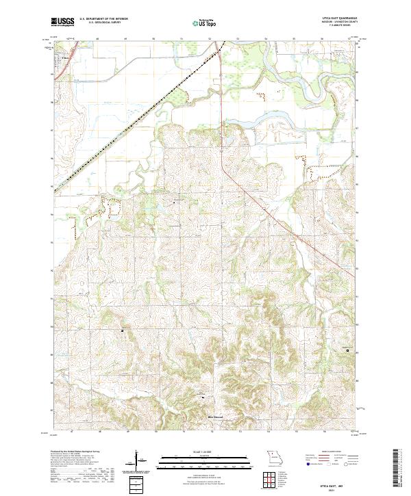 Utica East, MO — USGS 7.5-minute topo (2021)